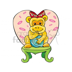 holidays love hearts heart monkey monkeys  monkey.gif Clip Art Holidays Valentines Day toy toys