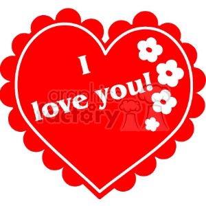 I love you heart with flowers on it clipart. Commercial use image # 145904
