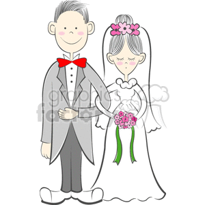 bride and groom getting married  clipart. Commercial use image # 146090