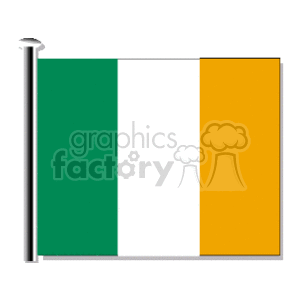 Ireland flag embossed pole clipart.