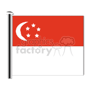 Singapore_flag embossed pole clipart. Commercial use image # 148464