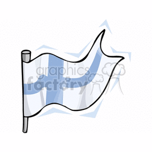 The Flag of Finland waving  clipart.