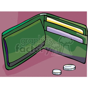 notecasecoins2 clipart. Commercial use image # 149916