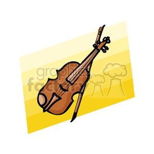 clipart - cello with yellow background.