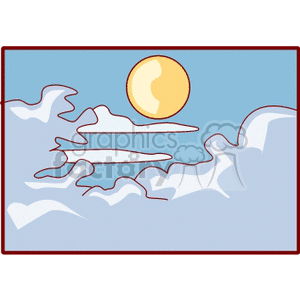 Cloudy blue sky with sun high in it clipart. Royalty-free image # 150967