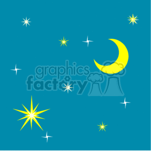 sky_stars_moon001 clipart. Commercial use image # 150975