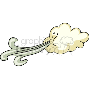 Cloud blowing wind clipart.