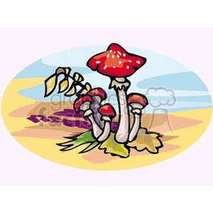   mushroom mushrooms plant plants  autmn18.gif Clip Art Nature Seasons 