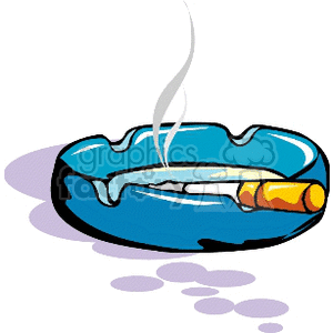 Burning cigarette in ash tray clipart. Royalty-free image # 153398