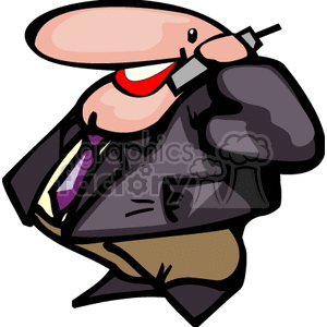 clipart - Man talking on his cell phone.