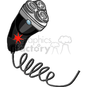 Electric razor with curly cord clipart.