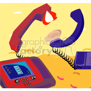Red and a purple telephones clipart. Commercial use image # 153574