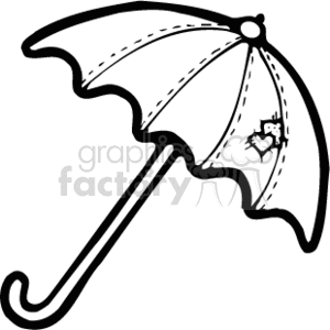 Black and white umbrella clipart. Commercial use image # 153670