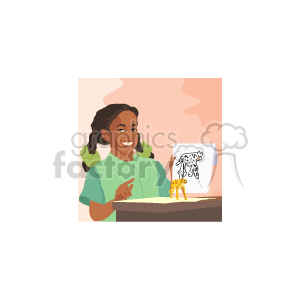   african american girl art school crafts craft drawing draw  African_Americans017.gif Clip Art People 
