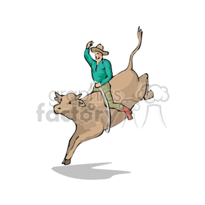   cowboy cowboys bull bronco people rodeo rodeos animals western Clip Art People 