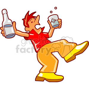 A Guy That is Drinking and Dizzy clipart. Commercial use image # 154087