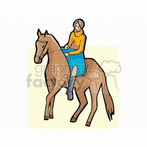 lady on horseback clipart. Royalty-free image # 154196