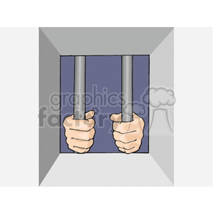 hands holding jail bars clipart. Royalty-free image # 154435