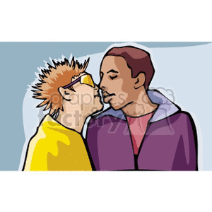 gay couple kissing clipart.
