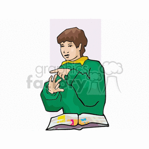 student reading a book clipart.