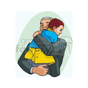 Older Man Embracing a Small Child clipart. Royalty-free image # 154682
