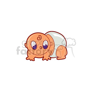 A Small Baby In a Diaper Crawling clipart.