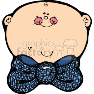 Country Baby with a Big Blue Bow Tie clipart. Royalty-free image # 156547