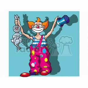   circus clown clowns magic magician rabbit rabbits bunny bunnies  clown43121.gif Clip Art People Clowns 