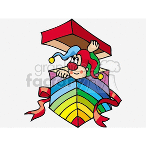 clown in a rainbow box  clipart. Royalty-free image # 156774