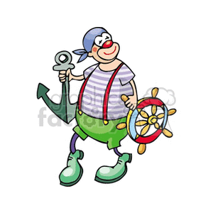   circus clown clowns anchor anchors pirate ship wheel ships pirates  clown7131.gif Clip Art People Clowns 