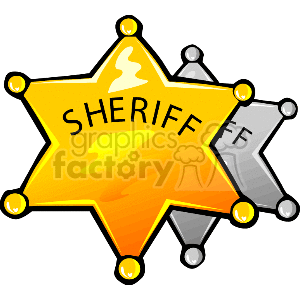 cowboy cowboys western badges badge sheriff  10_sheriff.gif Clip Art People yellow gold police law political cop