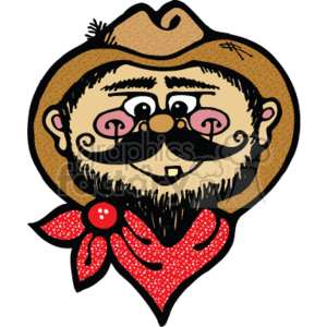 An Old West Claim Jumper With a Handlebar Mustache Smiling clipart. Royalty-free image # 156852