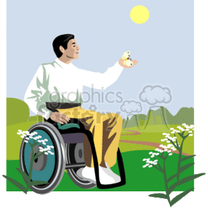   people disabled wheelchair wheelchairs boy boys man guy  disabled_outdoors001.gif Clip Art People Disabled 