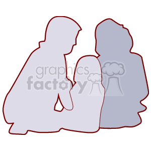 Silhouette of a family clipart. Royalty-free image # 157482