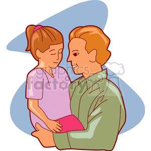 A father holding his daughter and smiling clipart. Royalty-free image # 157494