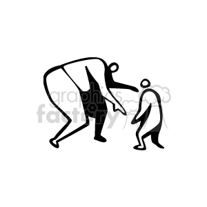 Black and white father and child playing clipart. Royalty-free image # 157504
