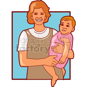 A mother holding her baby girl clipart. Royalty-free image # 157538