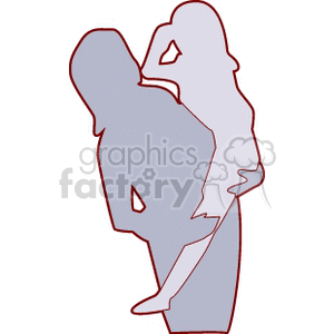 Silhouette of a mother holding her daughter clipart. Royalty-free image # 157542