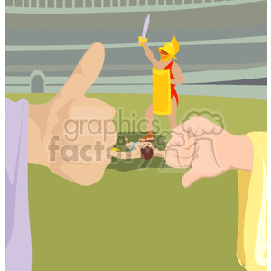   people men guys guy man fight fighter fighters gladiator gladiators medieval warrior warriors hand hands score Clip Art People Gladiator die live Rome thumbs up down