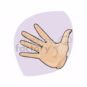hand with 5 fingers and a purple background clipart. Commercial use icon # 158015