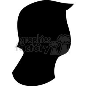 A Black Silhouette of a Man with his Hair Sticking out