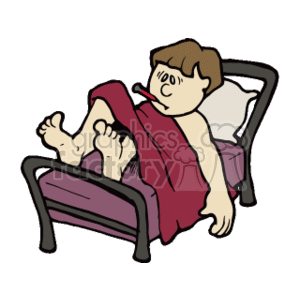 Child sick in bed clipart. Royalty-free image # 158785