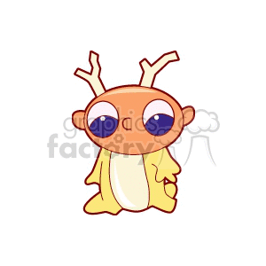 A Little Person with big Blue Eyes Wearing a Reindeer Costume clipart. Commercial use image # 158862