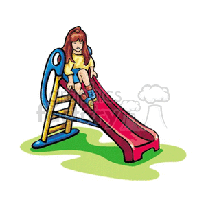 Girl on  a slide clipart. Royalty-free image # 158901
