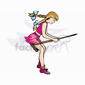 Girl on a swing clipart.