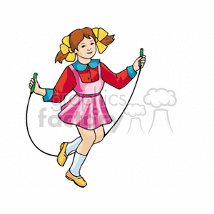 Girl jumping rope clipart. Commercial use image # 158911