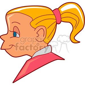 A blonde haired blue eyed girl with a pony tail clipart. Commercial use image # 158913