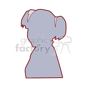 Silhouette of a girl in pigtails