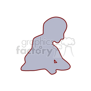 Silhouette of a girl leaning on her arms clipart. Commercial use image # 158935