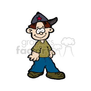Cool boy in a baseball cap clipart. Commercial use image # 159062